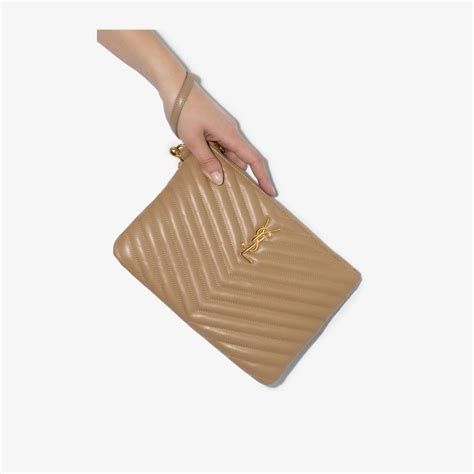 ysl beige clutch
